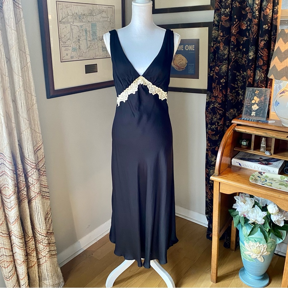 SOLD Olivaceous satin slip dress